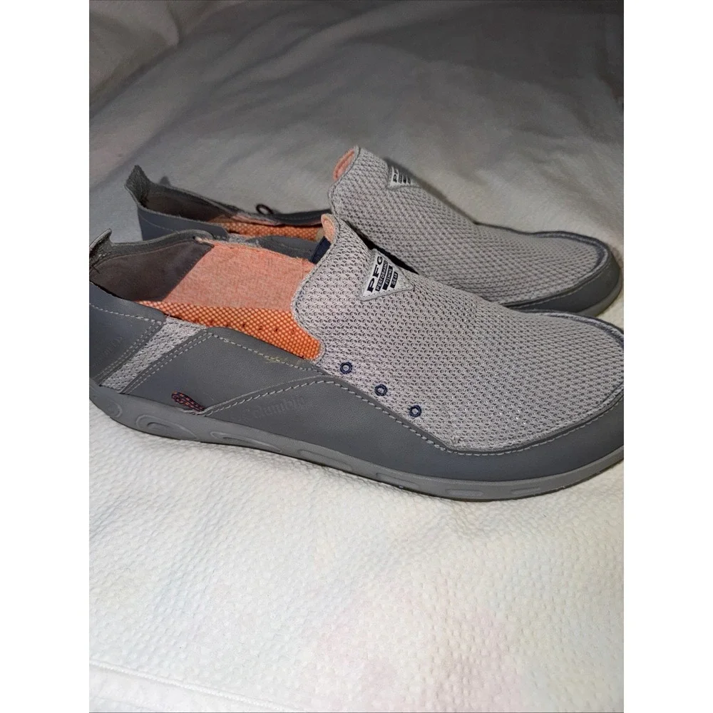 Columbia PFG Bahama Vent Relaxed Men's 17 Wide Boat Shoes Gray Orange